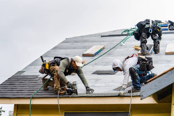 Professional Roofing technician working in Sumava Resorts, IN